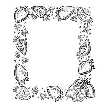 Vector frame with berries. Berries, strawberries, frame, blueberries, menus.. Stock Illustration