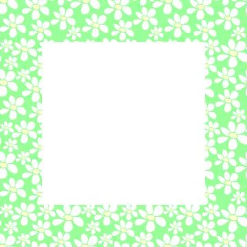 Vector frame, border with small flowers in flat style. Cute simple primitive  イラスト素材