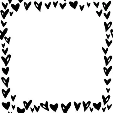 Vector frame, border from small hearts. Simple romance symbol of love, backgr Stock Illustration