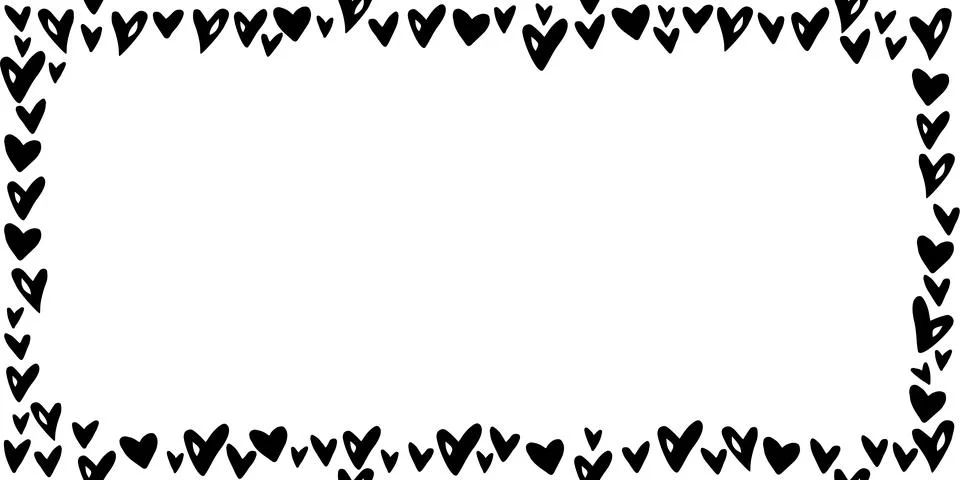 Vector frame, border from small hearts. Simple romance symbol of love, backgr Stock-Illustration