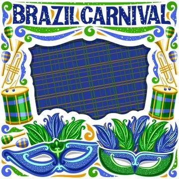 Vector frame for Brazil Carnival 스톡 일러스트