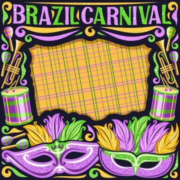 Vector frame for Brazil Carnival Illustrazione stock