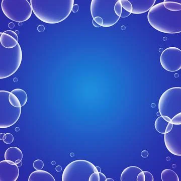 Vector frame of bubbles underwater abstract background Stock Illustration
