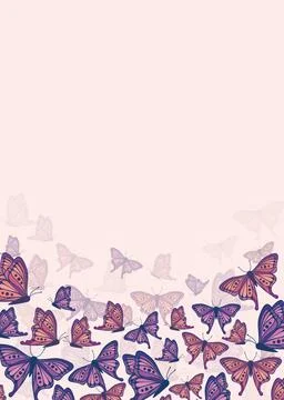 Vector frame with butterflies Stock Illustration