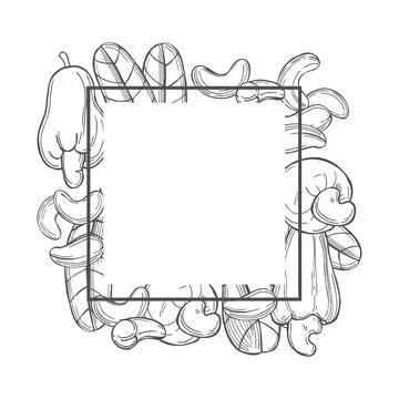 Vector frame with cashew nuts. Stock Illustration