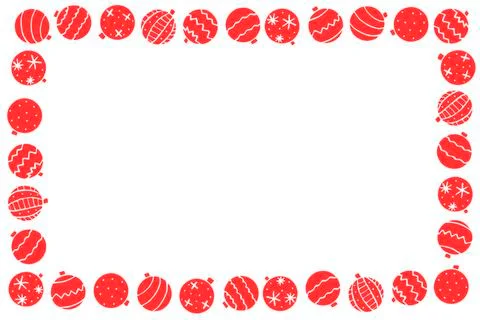 Vector frame of Christmas tree balls . New year Xmas background, border for w イラスト素材