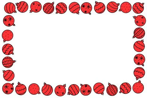 Vector frame of Christmas tree balls . New year Xmas background, border for w イラスト素材
