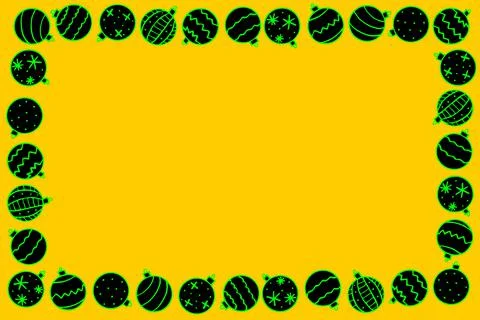 Vector frame of Christmas tree balls . New year Xmas background, border for w Illustrazione stock