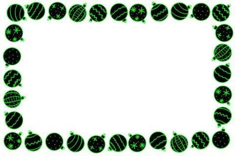 Vector frame of Christmas tree balls . New year Xmas background, border for w Illustrazione stock