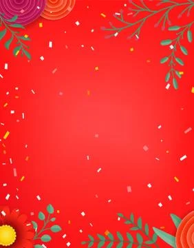 Vector frame with color flowers. Copy space for a text Иллюстрация
