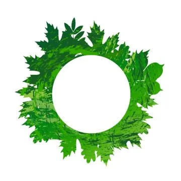 Vector frame with colored spring leaves Stock Illustration