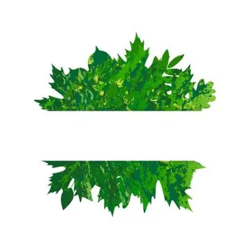 Vector frame with colored spring leaves in grunge style Stock Illustration