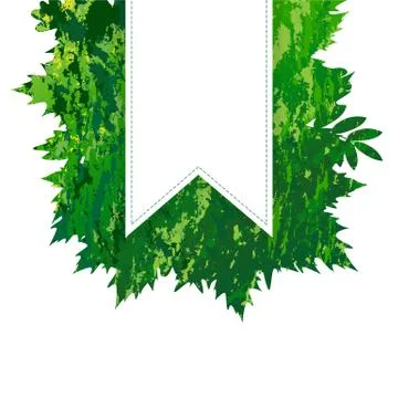 Vector frame with colored spring leaves in grunge style Stock Illustration