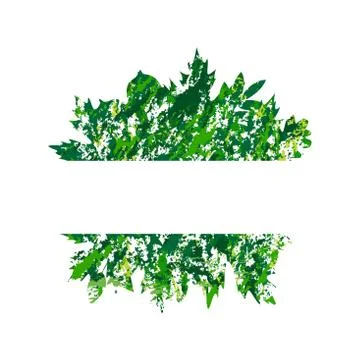 Vector frame with colored summer leaves in grunge style Stock Illustration