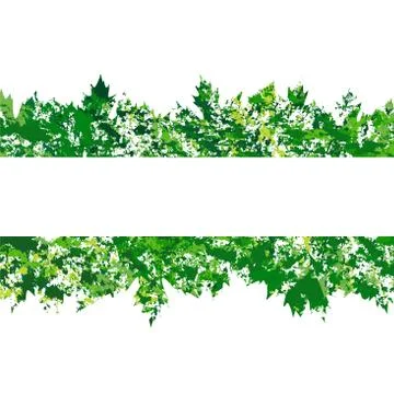 Vector frame with colored summer leaves in grunge style Stock Illustration