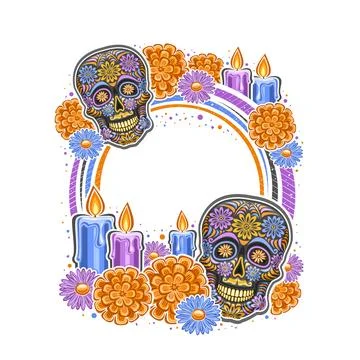 Vector frame for Day of the Dead Stock Illustration