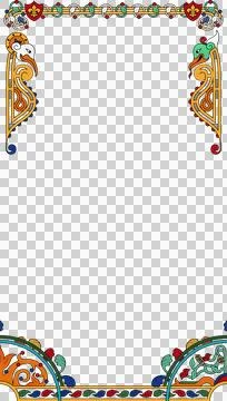 Vector frame is featuring Celtic knots, animal and fleur-de-lis medallions on Stock Illustration