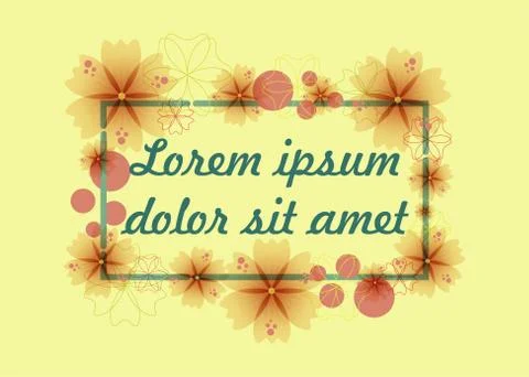 Vector Frame of Flowers With Text Illustrazione stock
