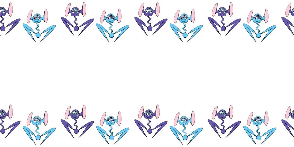 Vector frame from funny smiling Aliens in doodle flat style. Horizontal top a Stock Illustration