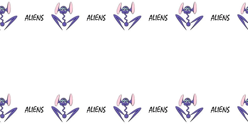 Vector frame from funny three-eyed Aliens, inscriptions in doodle flat styl.. Stock Illustration