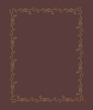 Vector frame hand drawn on a dark background Illustrazione stock