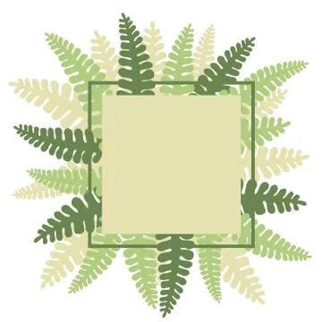 Vector frame with  hand drawn fern. Stock Illustration