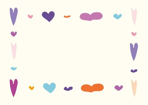 Vector frame of hearts for a postcard. Doodle design elements. Stock Illustration