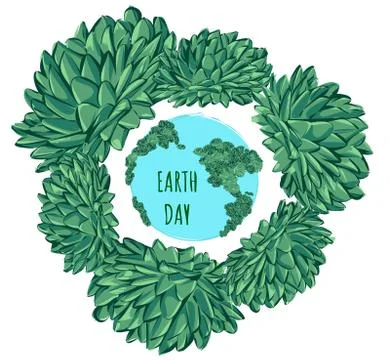 Vector frame - illustration icon - greeting card Earth day Plane Stock Illustration