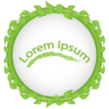 Vector frame of leaves and twigs for decorating events with place under the t 스톡 일러스트