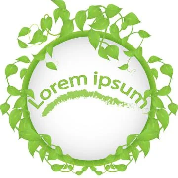 Vector frame of leaves and twigs for decorating events with place under the t Illustrazione stock