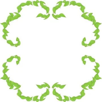 Vector frame of leaves and twigs for decorating events Illustrazione stock