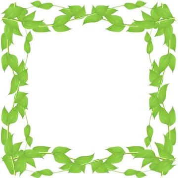 Vector frame of leaves and twigs for decorating events Stock Illustration
