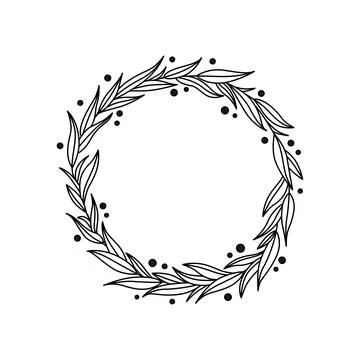 Vector frame with leaves in doodle style Stock Illustration