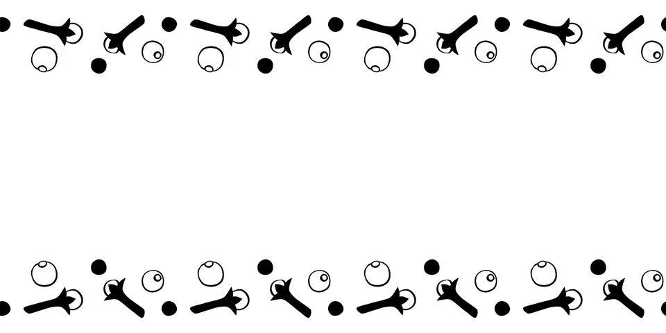 Vector frame made of carnation, pepper in doodle flat style . Horizontal top  Stock Illustration