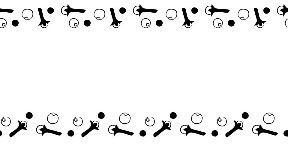 Vector frame made of carnation, pepper in doodle flat style . Horizontal top  Stock Illustration