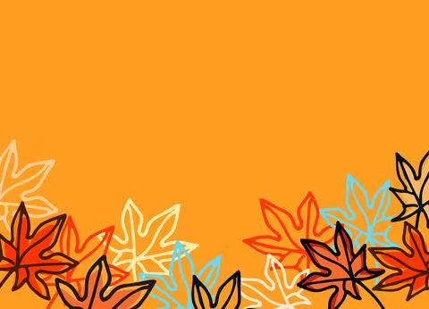 Vector frame with maple leaves. Thanksgiving Day background, greeting card,.. Stock Illustration