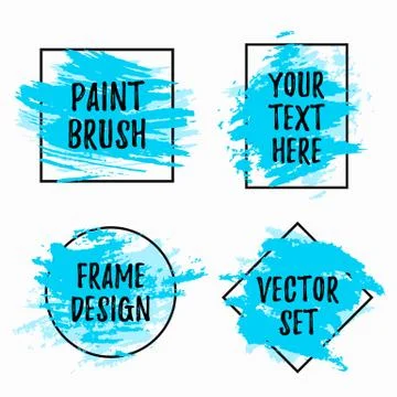 Vector frame with paint brush strokes. Stock Illustration