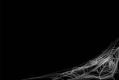 Vector frame with realistic angular spider web on isolated black background. Stock Illustration