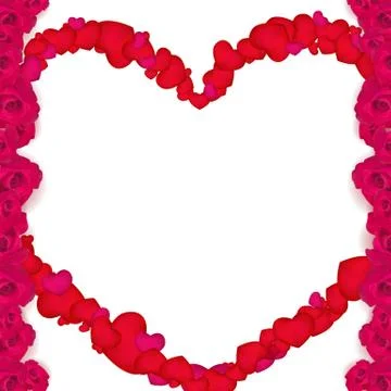 Vector Frame of roses with a heart in the center.EPS 10 Stock Illustration