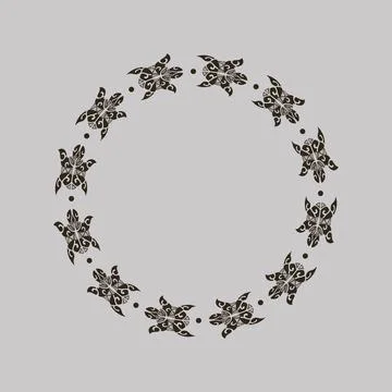 Vector frame with sea turtle. gray turtle silhouette Stock Illustration