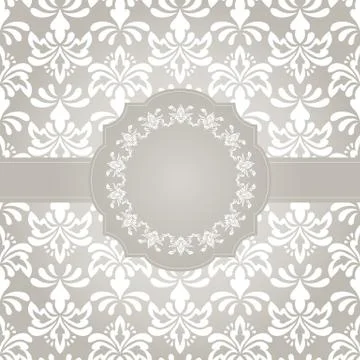Vector frame on seamless vintage wallpaper pattern 스톡 일러스트
