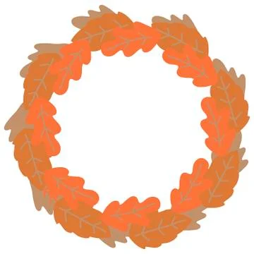 Vector frame with simple autumn leaf shapes. Hand drawn illustration イラスト素材