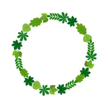 Vector frame with spring green leaves Stock Illustration