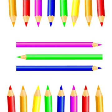 Vector frame, template for diploma, certificate and other with lot of pencils Stock Illustration