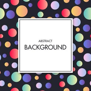 Vector frame with text on colorful geometric background. Stock Illustration