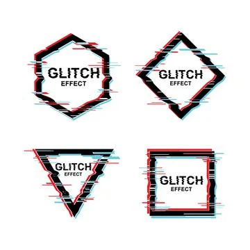 Vector Frame Text Design With Glitch Effect Stock Illustration