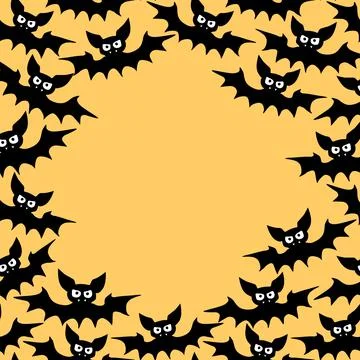 Vector frame with vampire bats. Happy Halloween. Border, background for greet Illustrazione stock