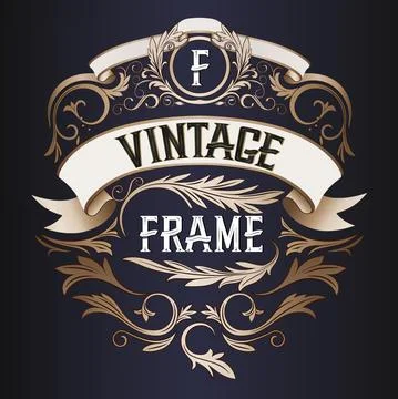 Vector frame - vintage text decoration. Monogram Illustrazione stock