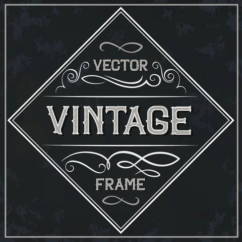 Vector frame - vintage text decoration. Monogram Illustrazione stock