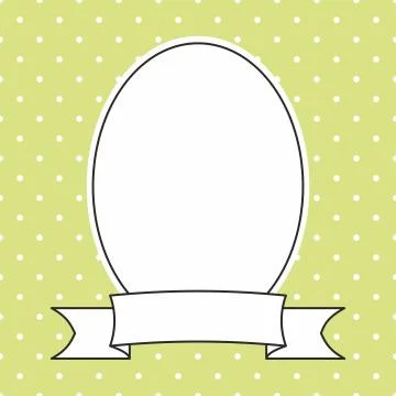 Vector frame with white polka dots on green background Stock Illustration